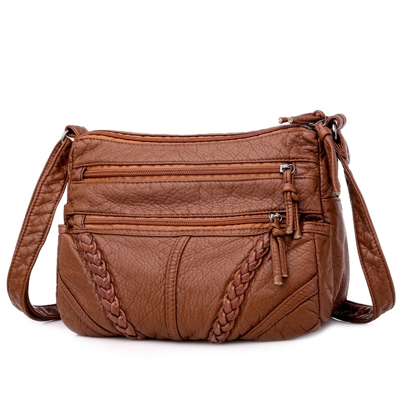 Luxury Bags Without Logo - Women Soft PU Leather Crossbody Bag