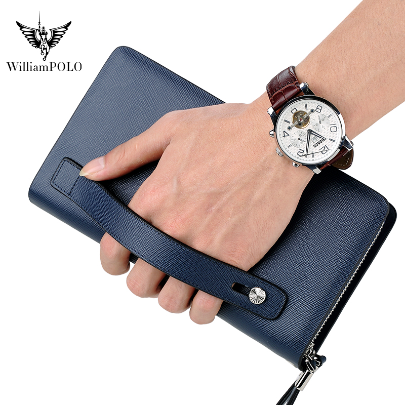 Luxury Bags Office - WILLIAMPOLO Luxury Men's Leather Clutch Bag