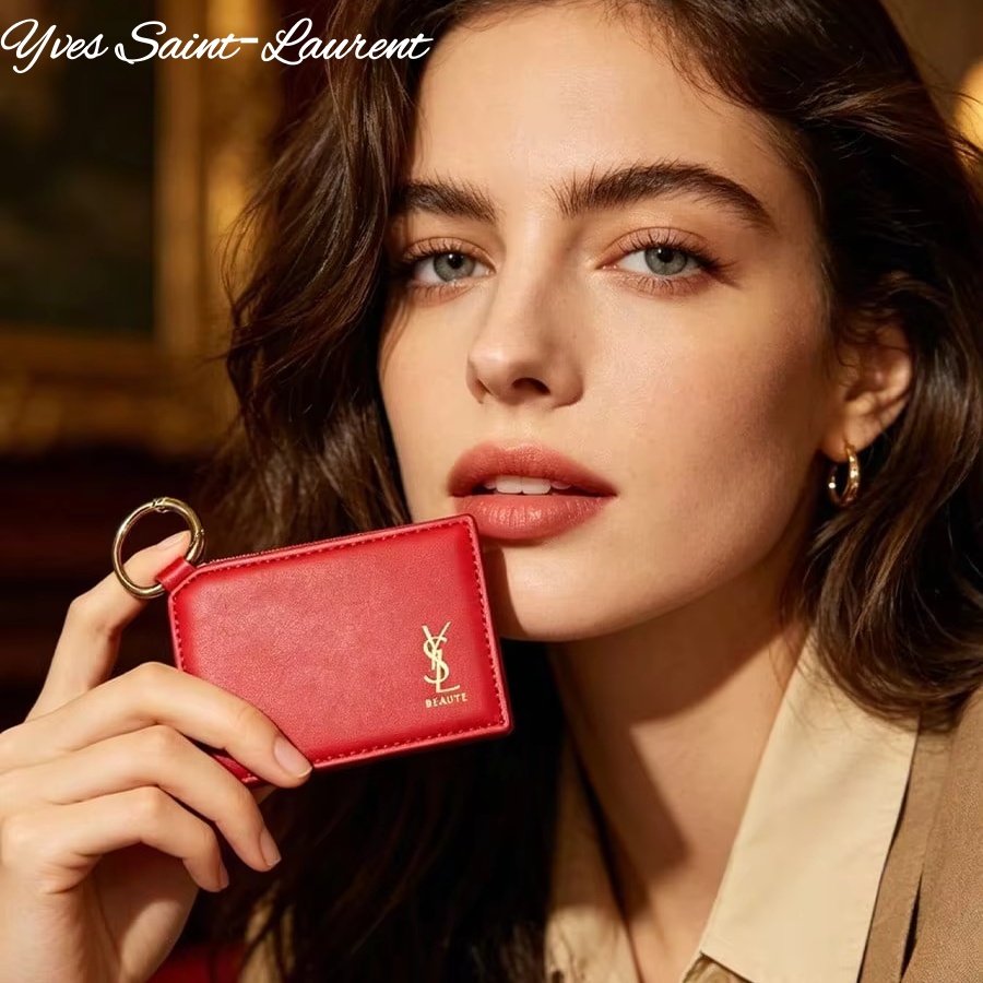 Luxury Bags Mini - YSL Red Leather Square Mini Pocket
