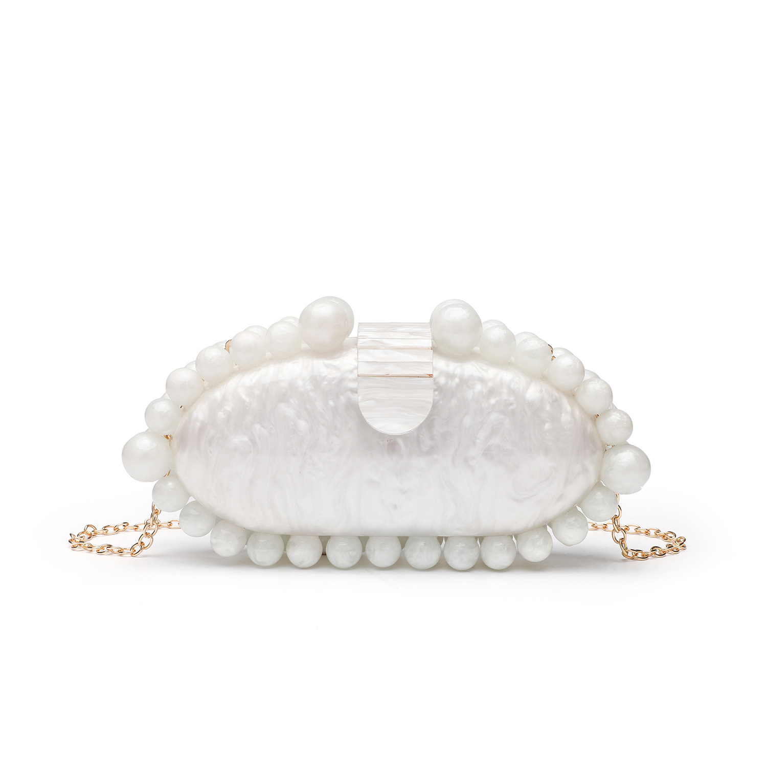 Elegant Marble Acrylic Clutch  - огляд і ціна Luxury Bags White