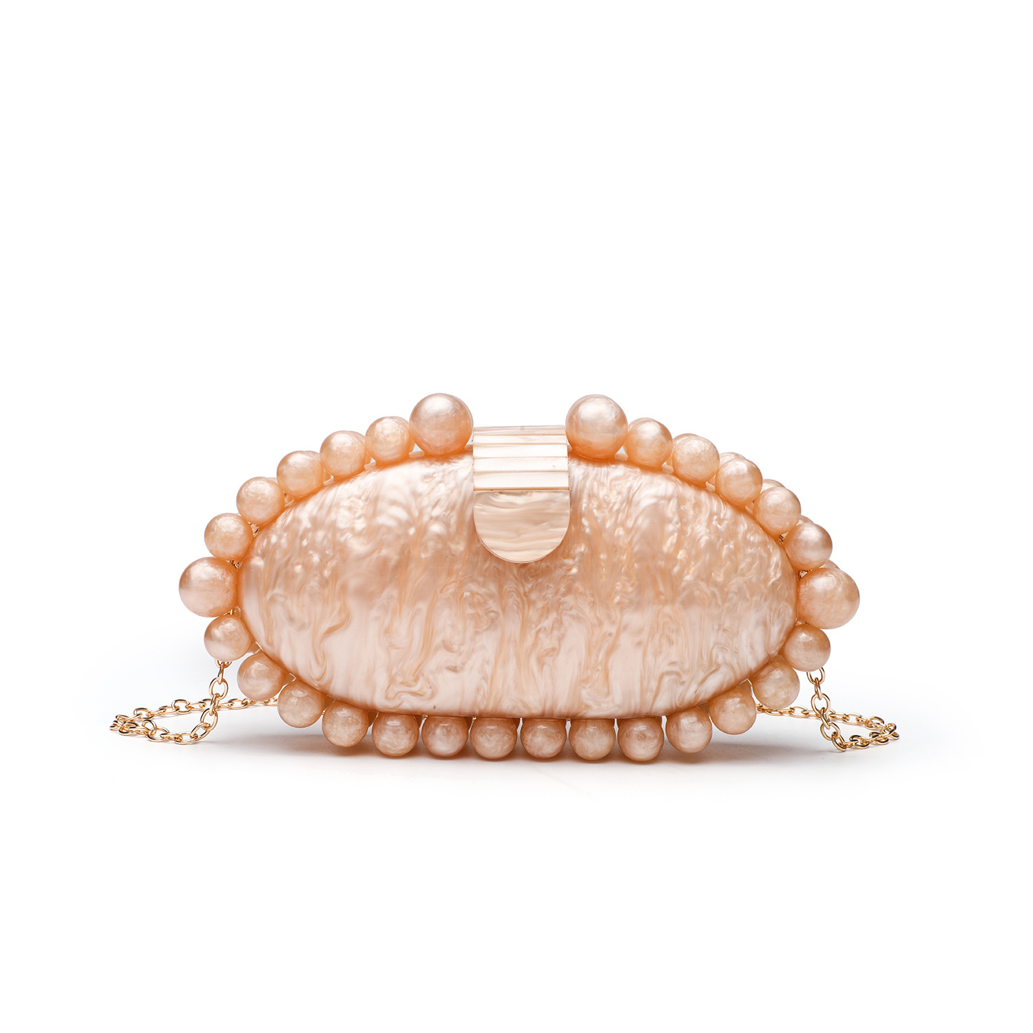 Elegant Marble Acrylic Clutch  - огляд і ціна Luxury Bags White